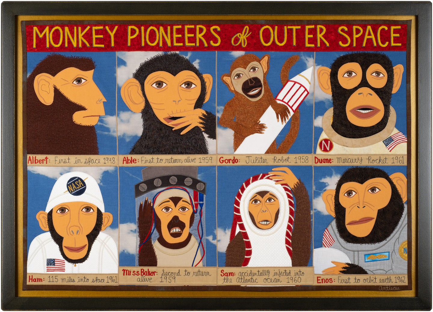 blue monkeys in space tarp Monkey Pioneers of Outerspace – Antieau Gallery