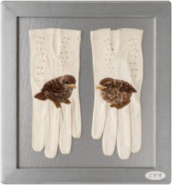 12.5" x 11.5", Antique Gloves and Embroidery, 2021